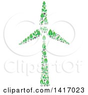 Clipart Of A Wind Turbine Made Of Leaf Light Bulbs Royalty Free Vector Illustration by Vector Tradition SM