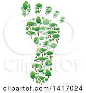 Clipart Of A Footprint Formed Of Green Trees Royalty Free Vector Illustration by Vector Tradition SM