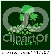 Clipart Of A Hand Formed Of And Holding Trees Over Text Royalty Free Vector Illustration