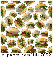 Clipart Of A Seamless Background Pattern Of Burgers Royalty Free Vector Illustration