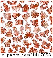 Poster, Art Print Of Seamless Background Pattern Of Gingerbread Cookies