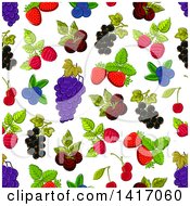 Poster, Art Print Of Seamless Background Pattern Of Fruit