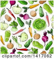 Poster, Art Print Of Seamless Background Pattern Of Vegetables