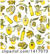 Poster, Art Print Of Seamless Background Pattern Of Olives