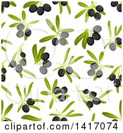 Clipart Of A Seamless Background Pattern Of Olives Royalty Free Vector Illustration