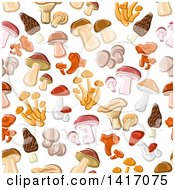 Clipart Of A Seamless Background Pattern Of Mushrooms Royalty Free Vector Illustration