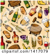 Clipart Of A Seamless Background Pattern Of Alcohol Royalty Free Vector Illustration