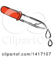 Clipart Of A Sketched Dropper Royalty Free Vector Illustration