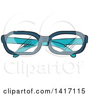 Poster, Art Print Of Sketched Folded Pair Of Glasses