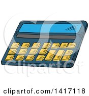 Clipart Of A Sketched Calculator Royalty Free Vector Illustration by Vector Tradition SM