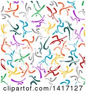 Clipart Of A Seamless Background Pattern Of Ribbon People Royalty Free Vector Illustration