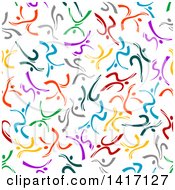 Poster, Art Print Of Seamless Background Pattern Of Ribbon People