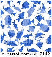 Poster, Art Print Of Seamless Background Pattern Of Fish