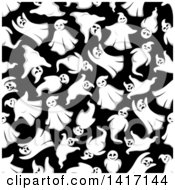 Poster, Art Print Of Seamless Background Pattern Of Ghosts