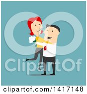 Poster, Art Print Of Flat Design Style Couple Embracing