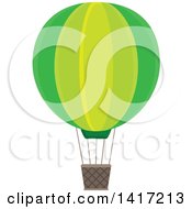 Clipart Of A Green Hot Air Balloon Royalty Free Vector Illustration