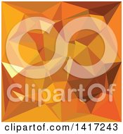 Poster, Art Print Of Low Poly Abstract Geometric Background In Dark Orange Yellow