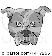 Poster, Art Print Of Grayscale Angry Bulldog Face
