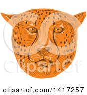 Poster, Art Print Of Sketched Cheetah Face