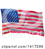 Poster, Art Print Of Low Polygon Style Waving American Flag