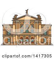 Clipart Of A Czech Landmark Opera House Royalty Free Vector Illustration