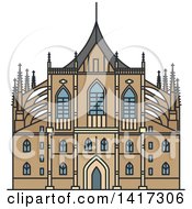 Clipart Of A Czech Landmark Saint Barbara Church Royalty Free Vector Illustration
