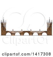 Clipart Of A Czech Landmark Charles Bridge Royalty Free Vector Illustration
