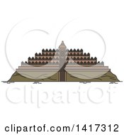 Clipart Of A Landmark Borobudur Temple Royalty Free Vector Illustration