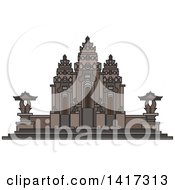 Clipart Of A Landmark Pulaki Temple Royalty Free Vector Illustration