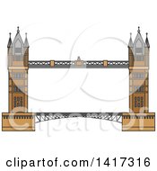 Clipart Of A Great Britain Landmark Tower Bridge Royalty Free Vector Illustration
