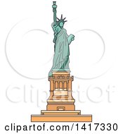 Poster, Art Print Of American Landmark Statue Of Liberty