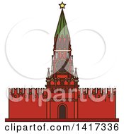 Clipart Of A Landmark Red Square And Kremlin Royalty Free Vector Illustration