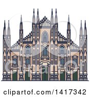 Poster, Art Print Of Italian Landmark Cathedral Of Milan