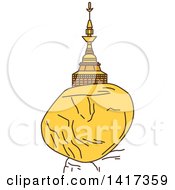 Burma Landmark Kyaiktiyo Pagoda Golden Rock