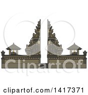 Clipart Of A Landmark Pura Besakih Royalty Free Vector Illustration