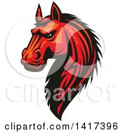 Poster, Art Print Of Tough Red Horse Head