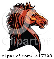 Poster, Art Print Of Tough Orange Or Brown Horse Head