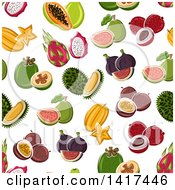 Poster, Art Print Of Seamless Background Pattern Of Fruit