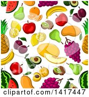 Poster, Art Print Of Seamless Background Pattern Of Fruit