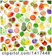 Clipart Of A Seamless Background Pattern Of Fruit Royalty Free Vector Illustration