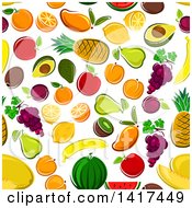 Poster, Art Print Of Seamless Background Pattern Of Fruit