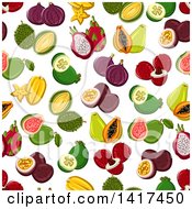 Poster, Art Print Of Seamless Background Pattern Of Fruit