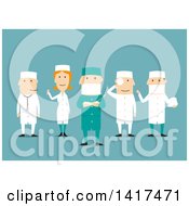 Poster, Art Print Of Flat Design Medical Team On Blue