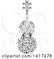 Poster, Art Print Of Violin Made Of Music Notes