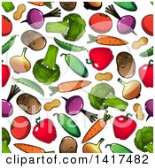 Poster, Art Print Of Seamless Background Pattern Of Vegetables