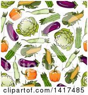 Poster, Art Print Of Seamless Background Pattern Of Vegetables