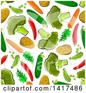 Poster, Art Print Of Seamless Background Pattern Of Vegetables