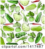 Poster, Art Print Of Seamless Background Pattern Of Vegetables