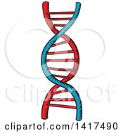 Clipart Of A Dna Strand Royalty Free Vector Illustration