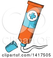 Clipart Of A Bottle Of Medical Cream Royalty Free Vector Illustration